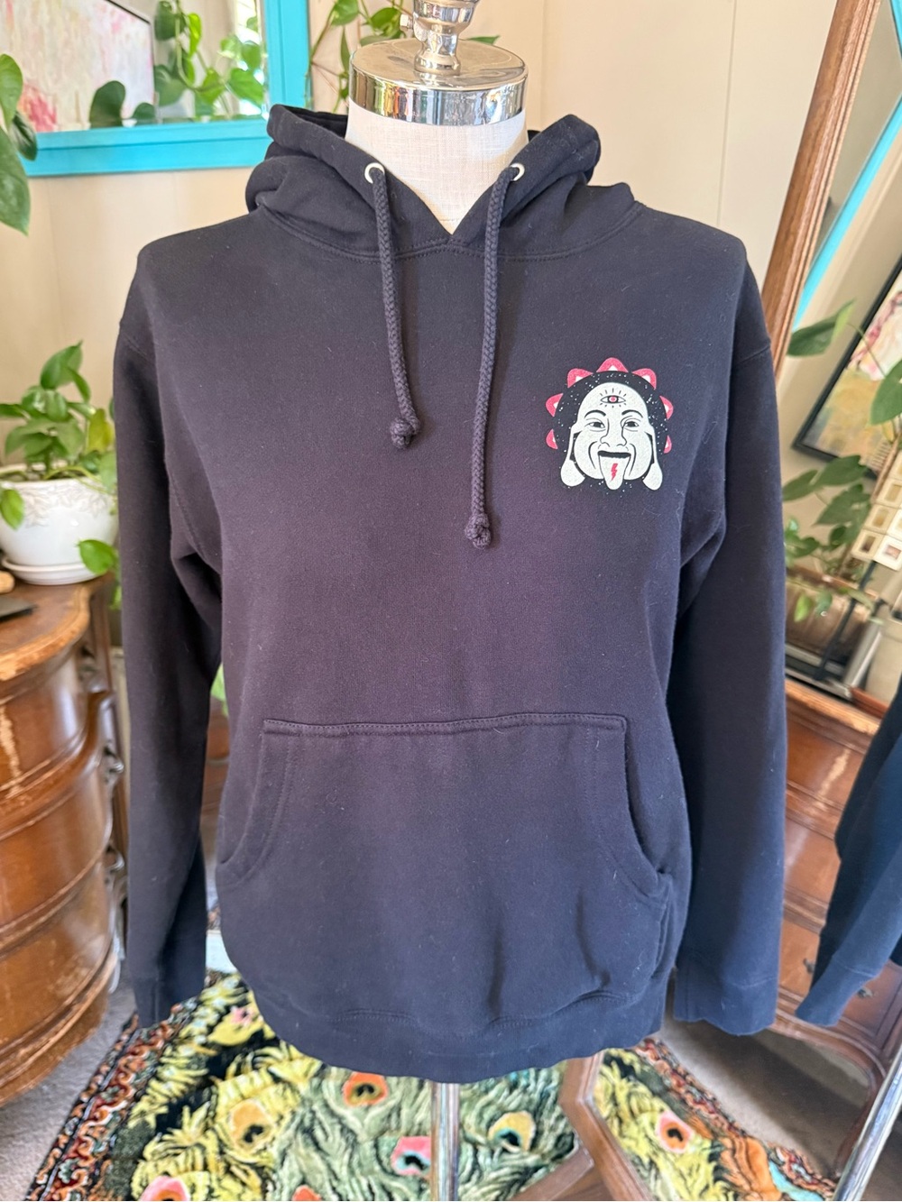 Independent Trading Company Black PUNK DRUNKERS Graphic Emblem Pullover Hoodie,S